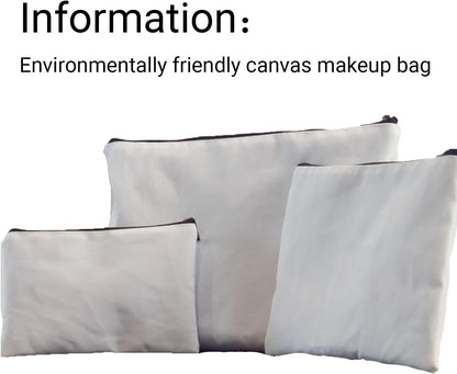 Custom Canvas Makeup Bag Personalized Cosmetic Zipper Bags Shower Gift