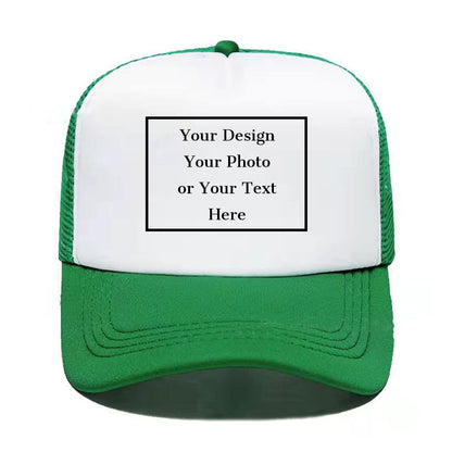 Personalized Picture Text Logo Colorful Unisex Adjustable Trucker Hat Custom Mesh Baseball Cap