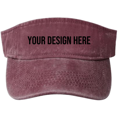 Custom Sun Visor Hats Cotton Washed Unisex Empty Top Adjustable Baseball Cap