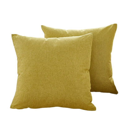 Linen Cotton Throw Pillowcase Solid Square Decorative Pillow Covers for Couch Sofa Bed Chair Set of 2