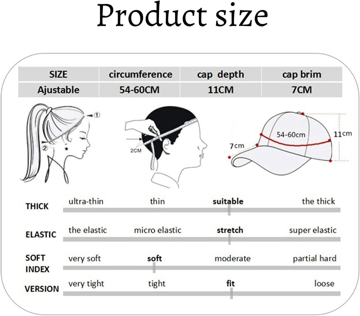 Unisex Adjustable Cotton Mesh Baseball Cap 5 Panel Plain Summer Hat