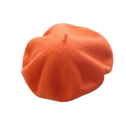 Women French Style Cashmere Beret Hat, Comfortable Stretchy Knitted Cap, Classic Fashion Headwear