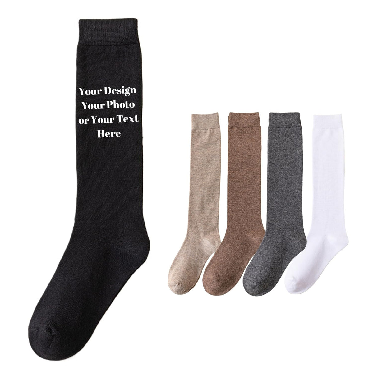 Unisex Socks, 4‑Pack Casual Socks, Assorted Random Solid Colors