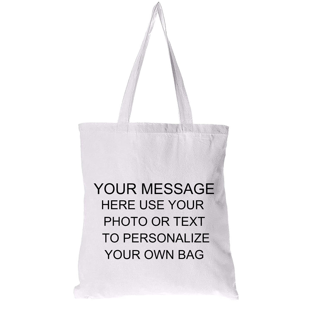 Personalized 15"x13" Cotton Reusable Canvas Handbag Custom Women Large Travel Shopping Cloth Bags