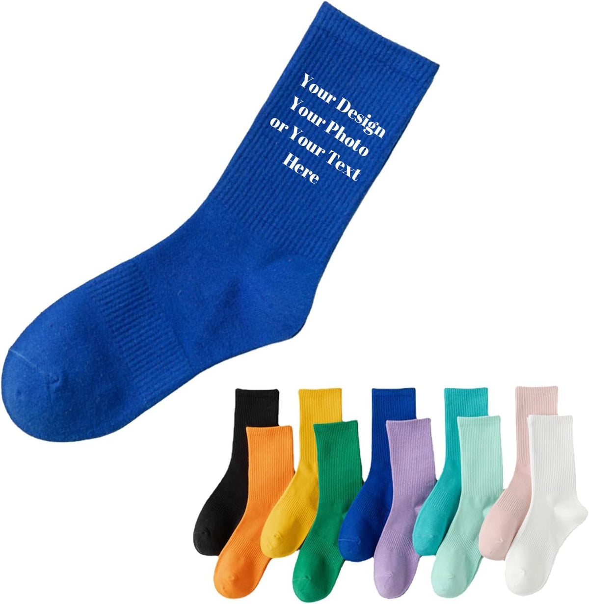 Unisex Socks, 4‑Pack Casual Socks, Assorted Random Solid Colors