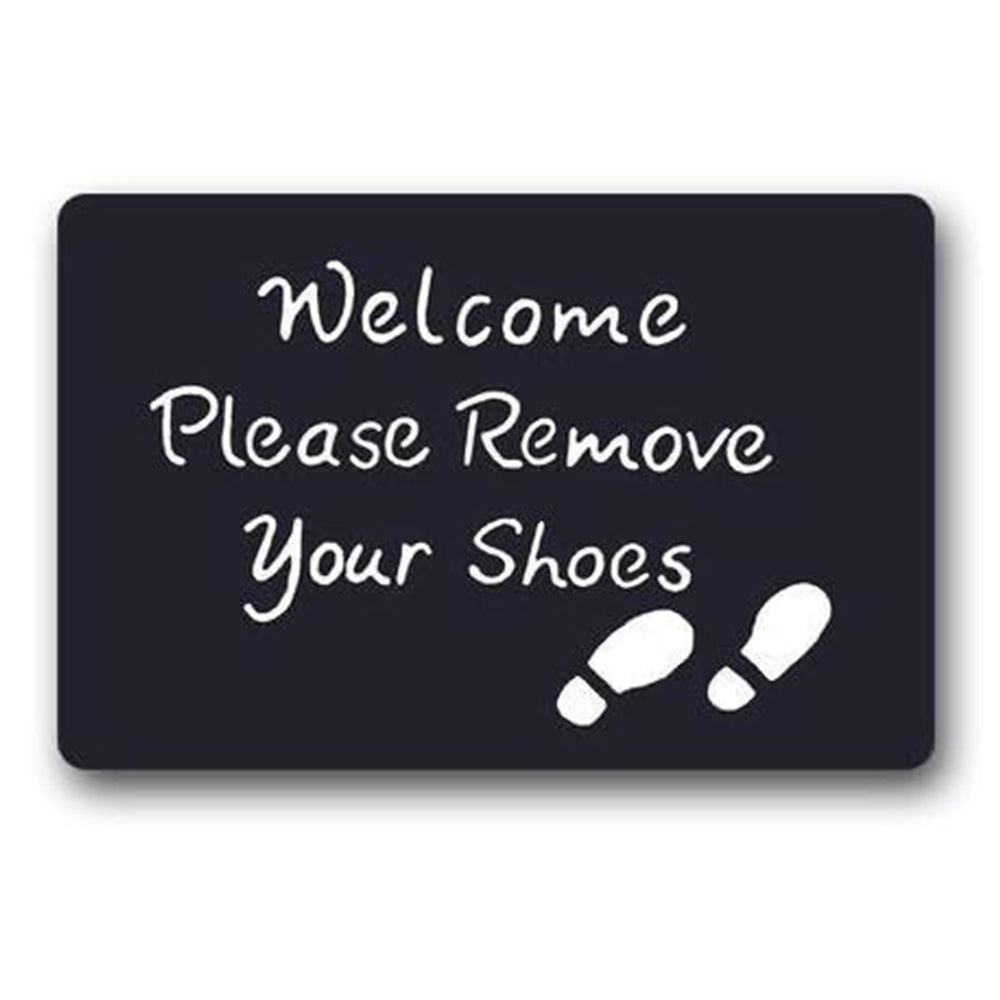 Custom Washable Door Mat Welcome Please Remove Your Shoes Indoor Outdoor Decor Rug Doormat 15.7X 23.6inch