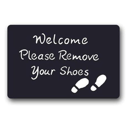 Custom Washable Door Mat Welcome Please Remove Your Shoes Indoor Outdoor Decor Rug Doormat 15.7X 23.6inch