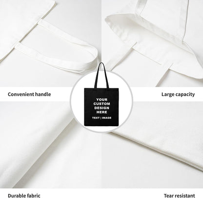 ZMvise Blank Canvas Tote Bag Reusable Grocery Handbag for DIY