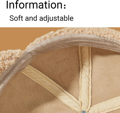 Warm Winter Plain Adjustable Lamb-Wool Hat Baseball Cap