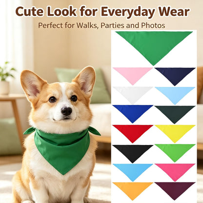 Custom Pet Bandana, Soft Polyester Triangle Scarf for Dogs Cats