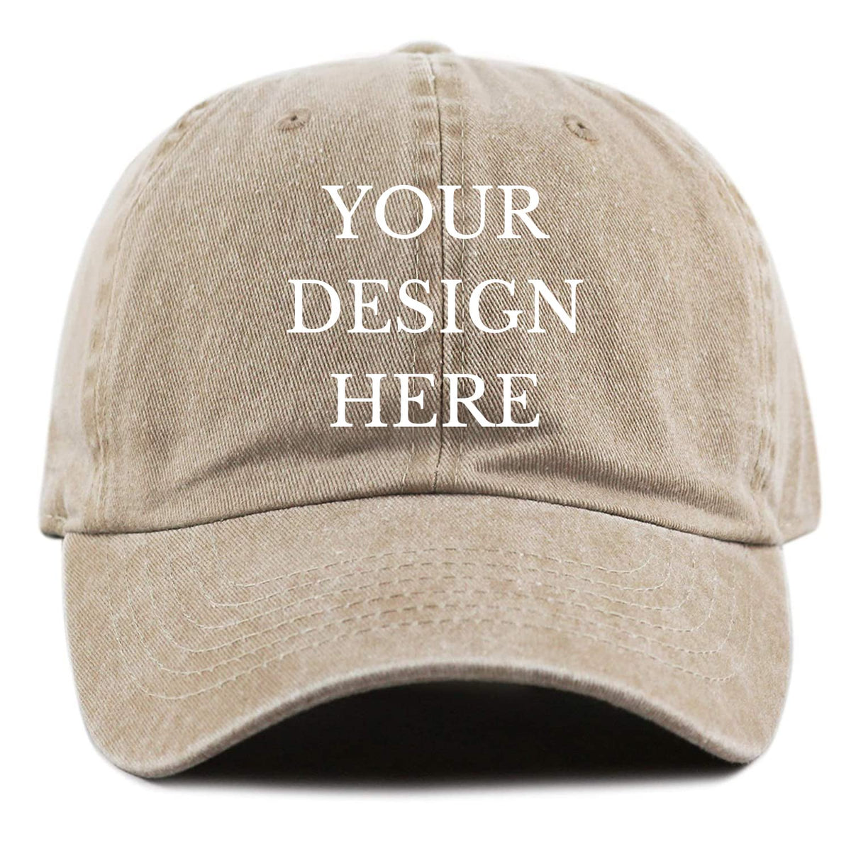 Custom Your Picture Text Logo Vintage Washed Personalized Unisex Adjustable Denim Hat Baseball Cap