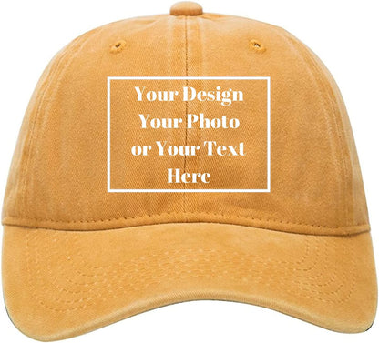 Personalized Denim Hat Custom Your Design Logo Vintage Washed Unisex Adjustable Baseball Cap