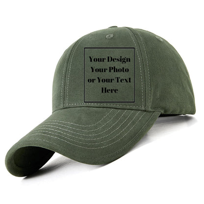 Personalized Cotton Washed Unisex Plain Adjustable Hat Custom Your Own Text Baseball Cap