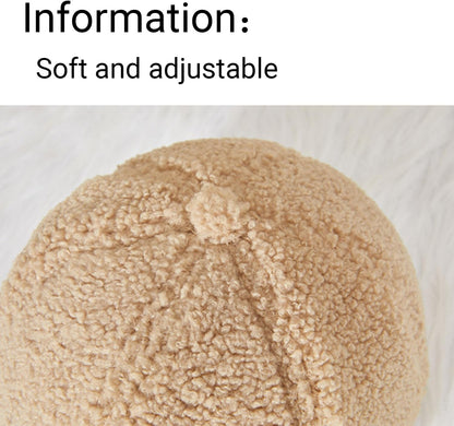 Warm Winter Plain Adjustable Lamb-Wool Hat Baseball Cap