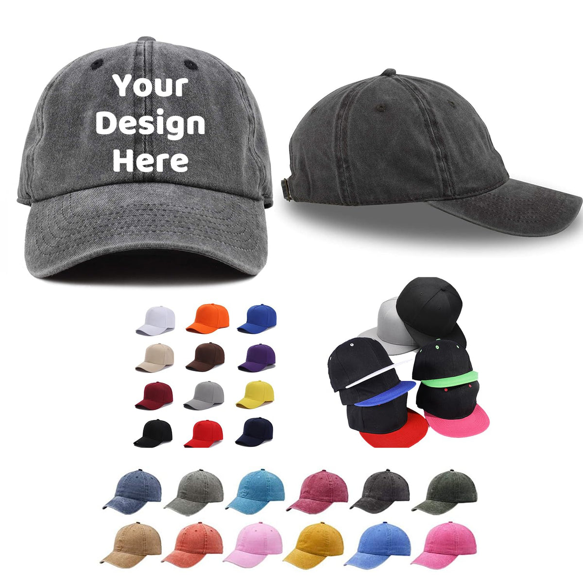 Plain Adjustable Hat Unisex Baseball Cap
