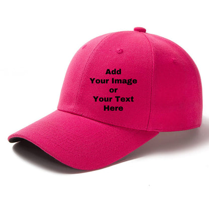 Custom Your Own Image Text Personalized Plain Adjustable Hat Unisex Baseball Cap