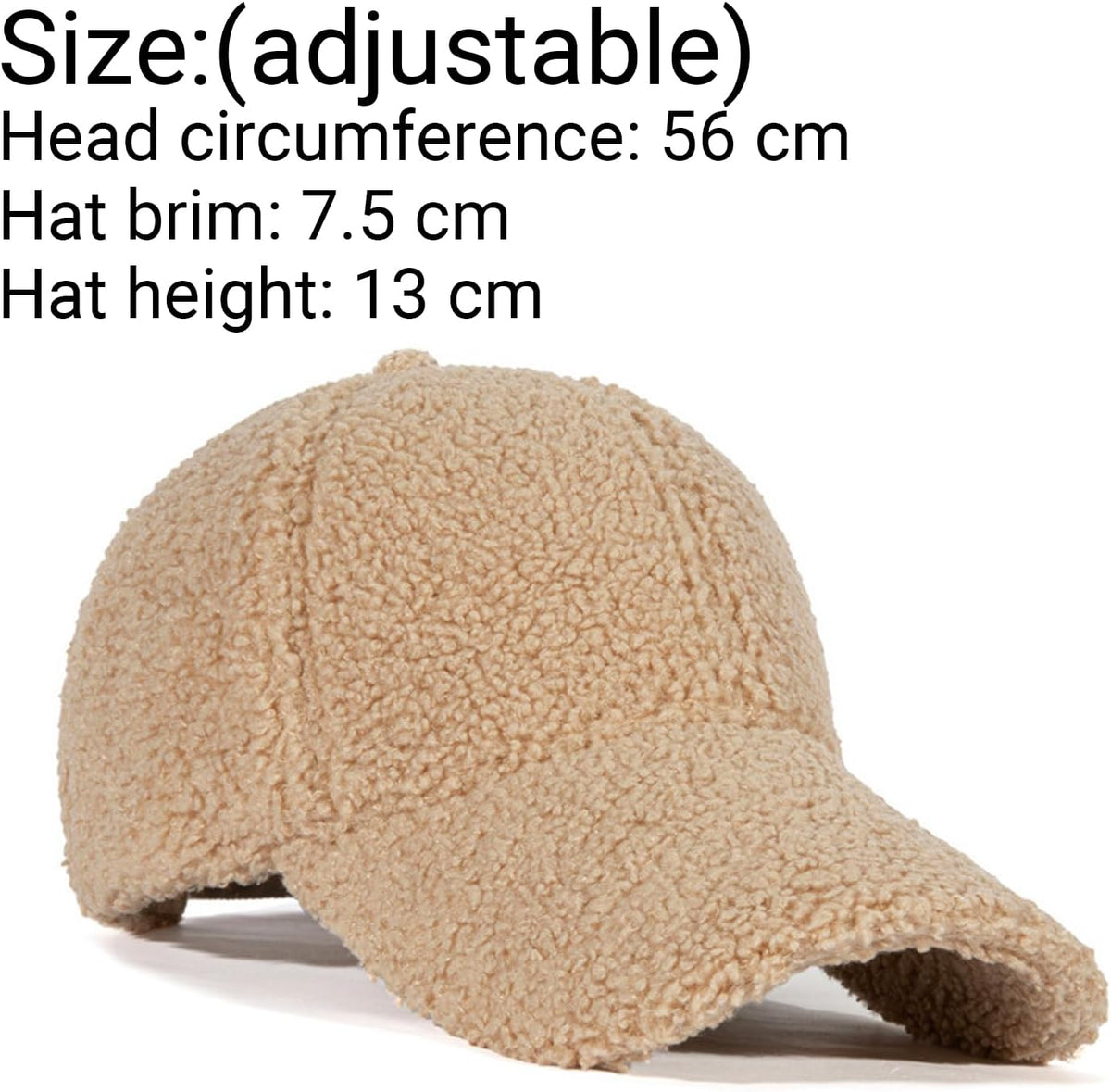 Warm Winter Plain Adjustable Lamb-Wool Hat Baseball Cap