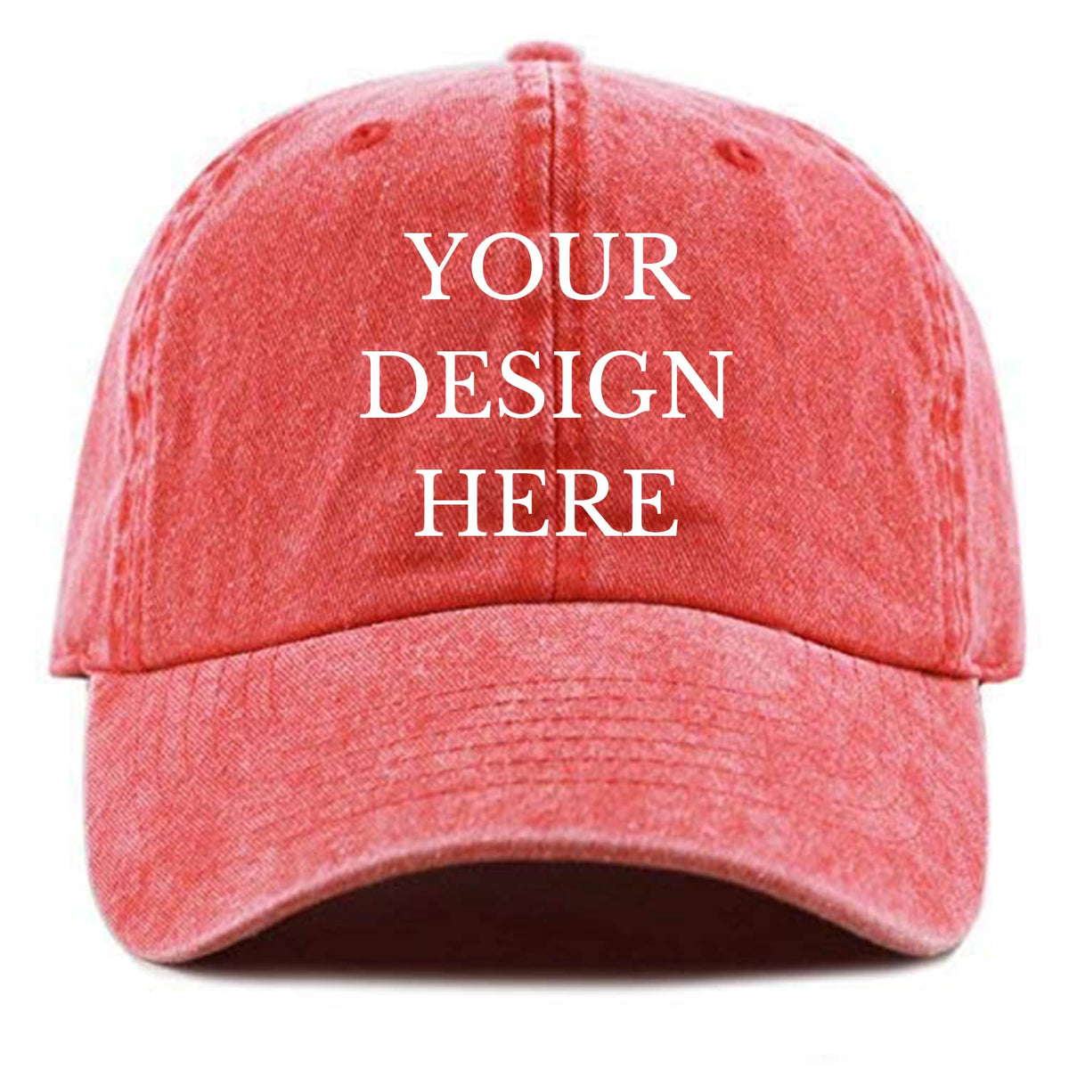 Custom Your Picture Text Logo Vintage Washed Personalized Unisex Adjustable Denim Hat Baseball Cap