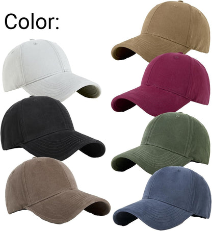 Personalized Cotton Washed Unisex Plain Adjustable Hat Custom Your Own Text Baseball Cap
