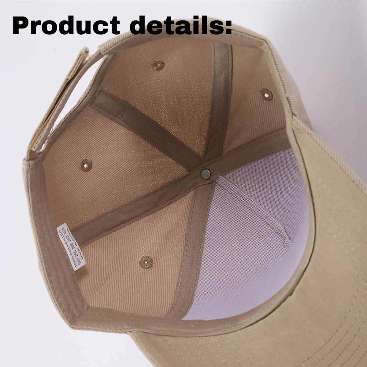 Comfortable 5 Panel Plain Adjustable Hat Unisex Baseball Cap