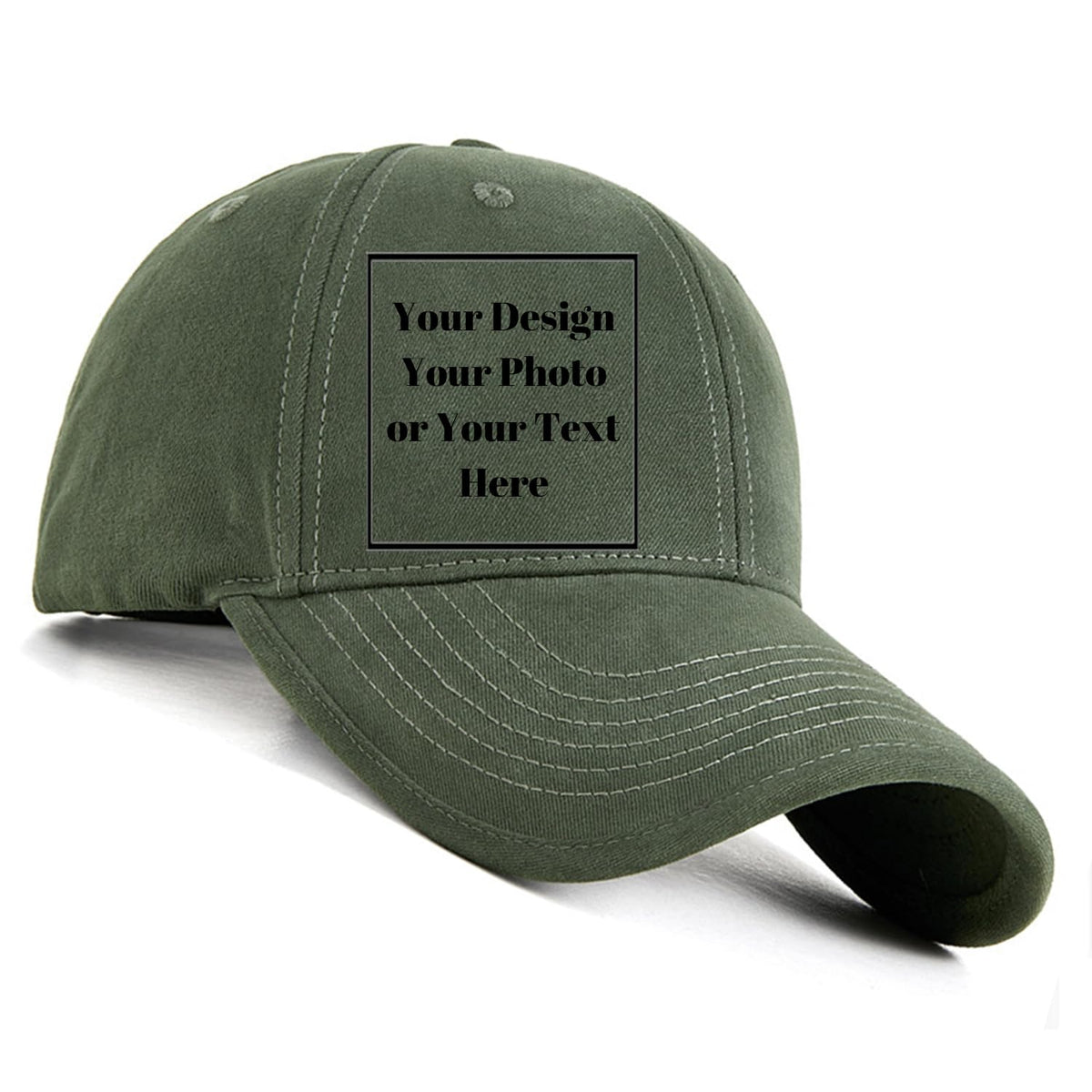 Personalized Cotton Washed Unisex Plain Adjustable Hat Custom Your Own Text Baseball Cap