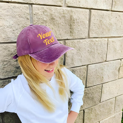 Custom Baseball Cap – Personalized Wash Denim Hat for Men & Women – Add Your Own Logo, Image & Text – Adjustable Vintage Unisex Cap – Handmade Gift – Print in USA