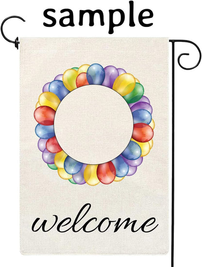 Sublimation Blank Garden Flag DIY Heat Transfer Welcome Banners for Indoor Outdoor Courtyard Decoration set of 24