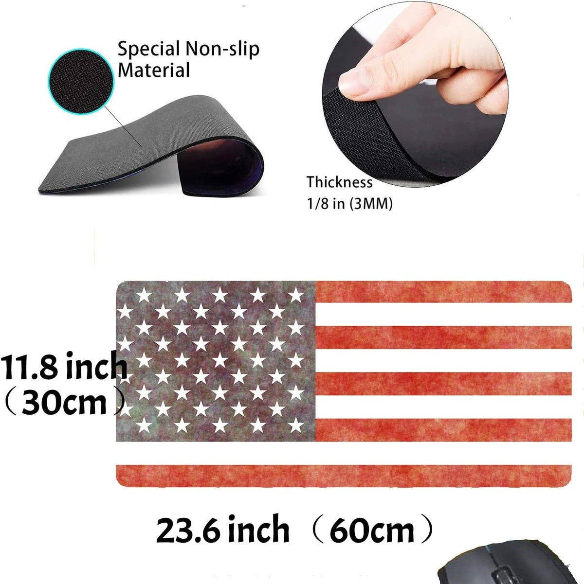 Personalized Image Mouse Pad Custom Text Rectangle Thick Rubber Mousepad Gaming Mat