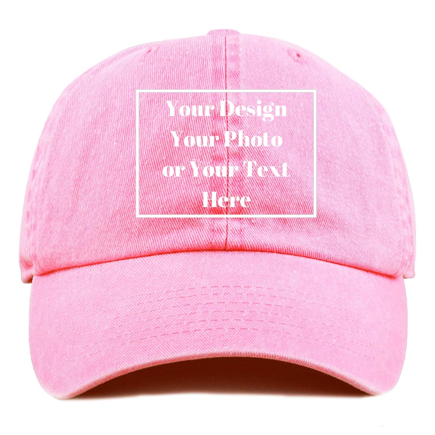 Custom Your Picture Text Logo Unisex Vintage Washed Personalized Plain Adjustable Denim Hat Baseball Cap