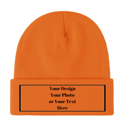 Personalized Unisex Beanies for Men Women Custom Beanie Winter Knitted Caps Hat