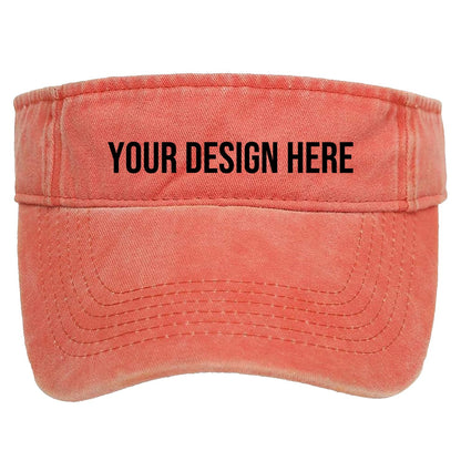Custom Sun Visor Hats Cotton Washed Unisex Empty Top Adjustable Baseball Cap