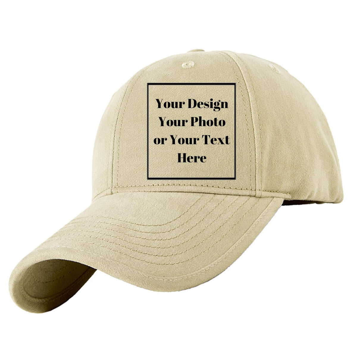 Personalized Cotton Washed Unisex Plain Adjustable Hat Custom Your Own Text Baseball Cap
