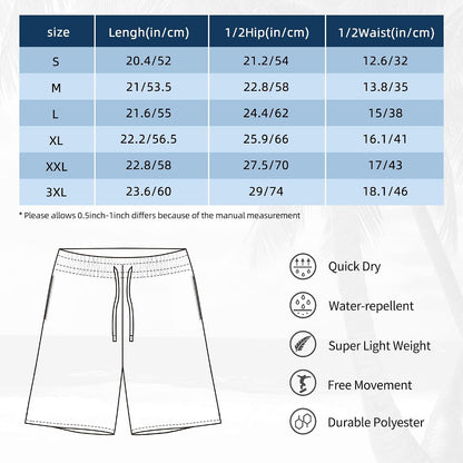 Custom Print Men's Quick Dry Beach Board Shorts