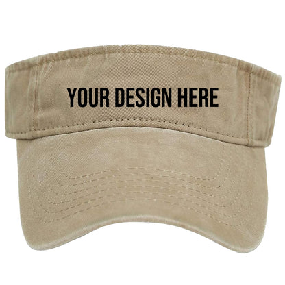 Custom Sun Visor Hats Cotton Washed Unisex Empty Top Adjustable Baseball Cap