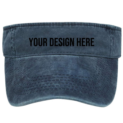 Custom Sun Visor Hats Cotton Washed Unisex Empty Top Adjustable Baseball Cap