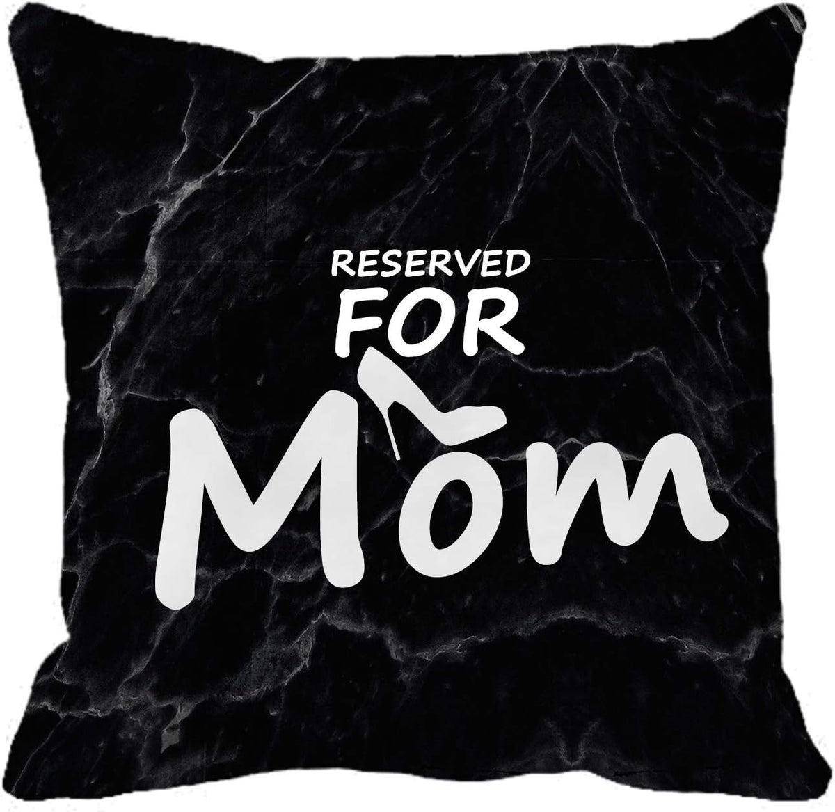 Reserved for Mom Decorative Throw Pillow Case Decor Cushion Covers Square 18x18 Inch Corduroy Cotton for Sofa Couch