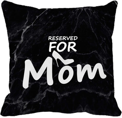 Reserved for Mom Decorative Throw Pillow Case Decor Cushion Covers Square 18x18 Inch Corduroy Cotton for Sofa Couch