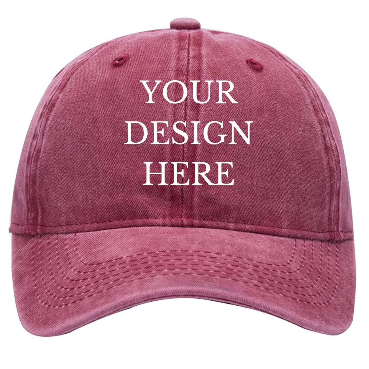 Custom Your Picture Text Logo Vintage Washed Personalized Unisex Adjustable Denim Hat Baseball Cap