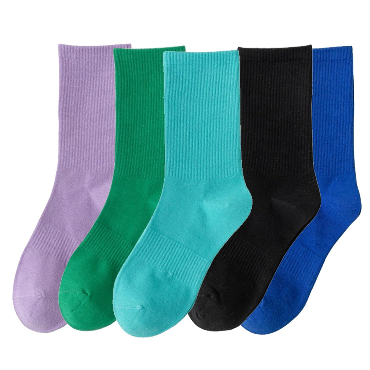 Unisex Socks, 4‑Pack Casual Socks, Assorted Random Solid Colors