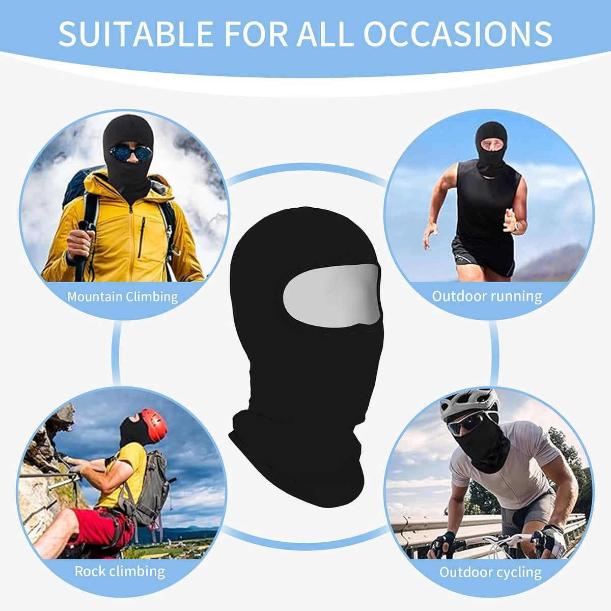 Cycling Balaclava Face Cover, Breathable Helmet Liner