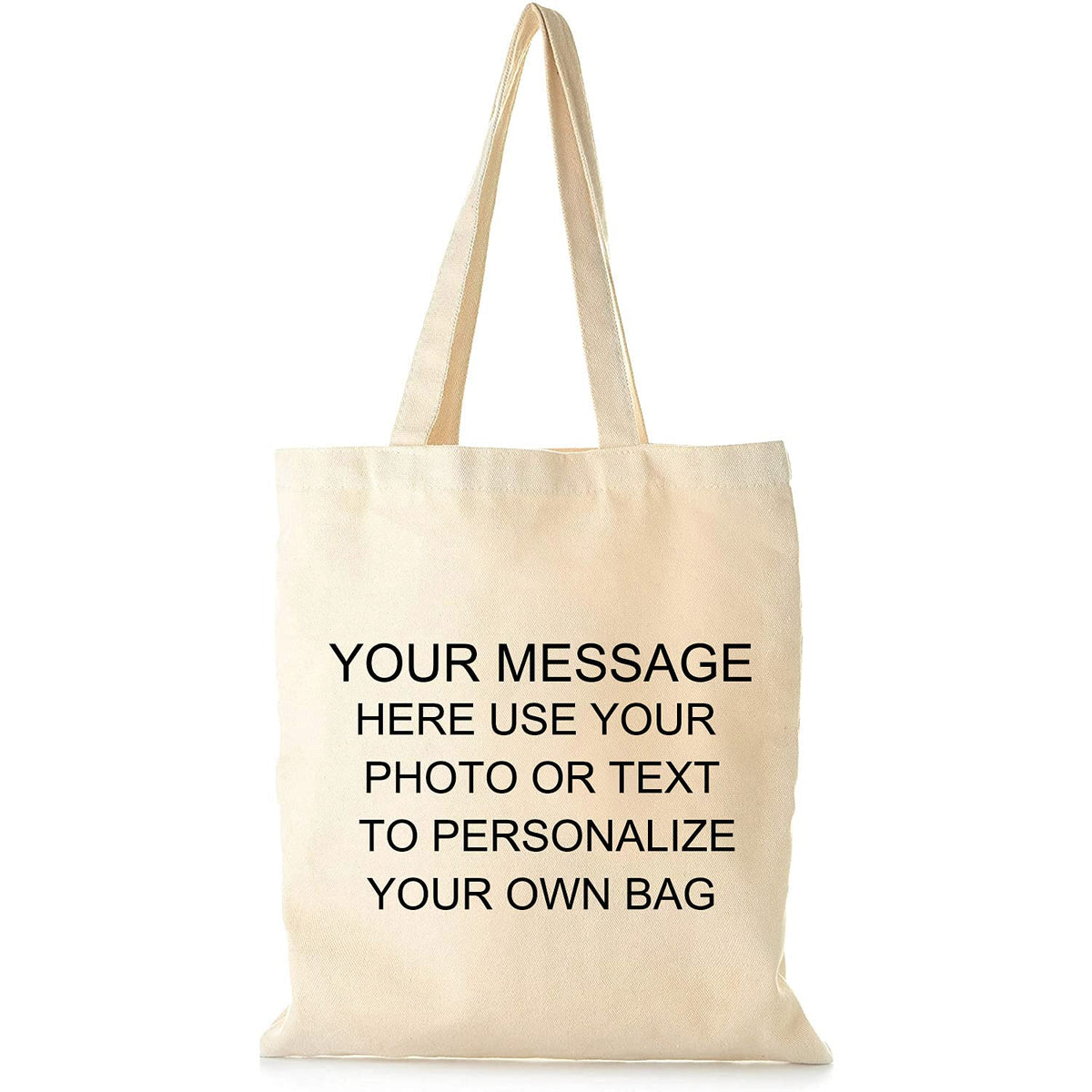 Personalized 15"x13" Cotton Reusable Canvas Handbag Custom Women Large Travel Shopping Cloth Bags