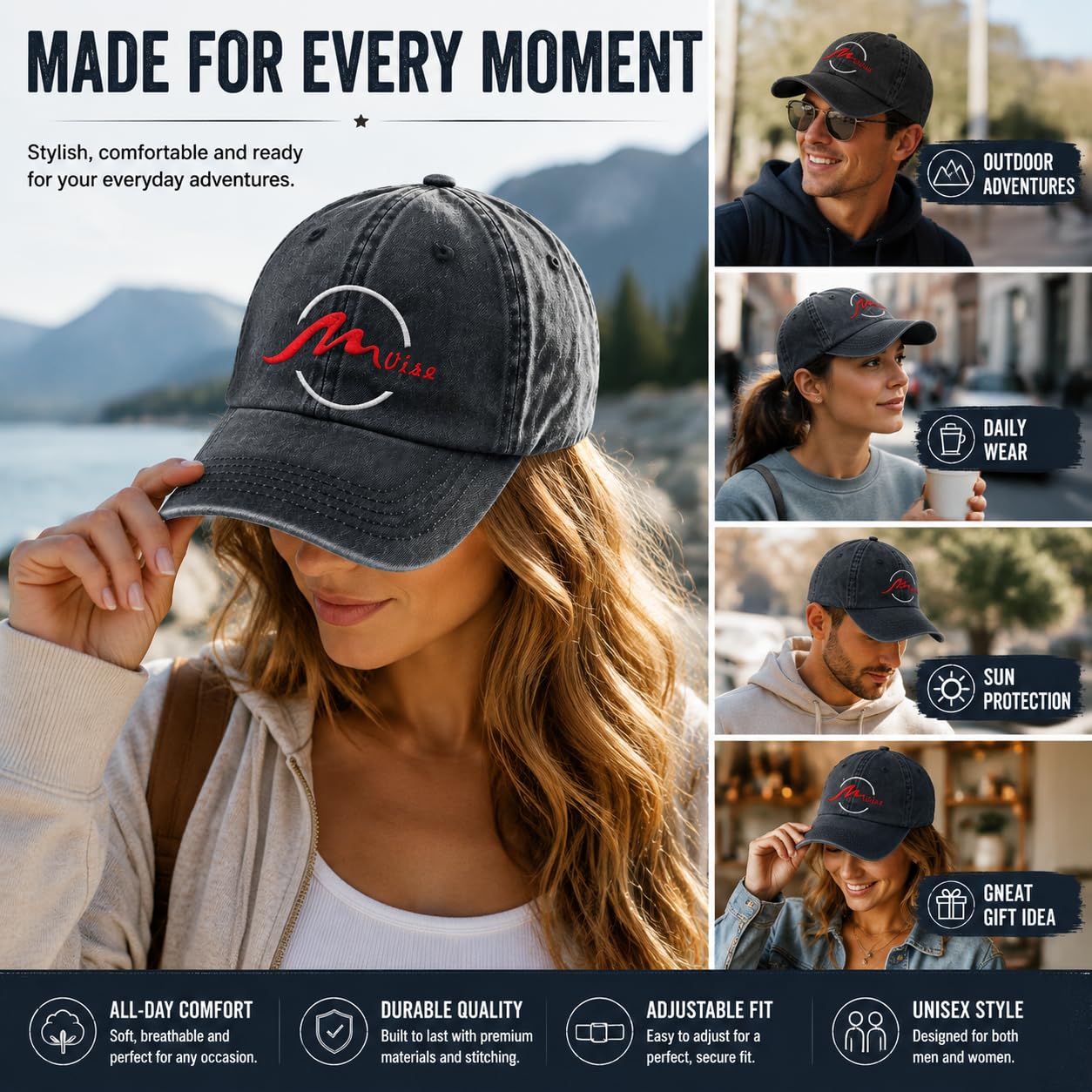 Custom Your Picture Text Logo Unisex Vintage Washed Personalized Plain Adjustable Denim Hat Baseball Cap