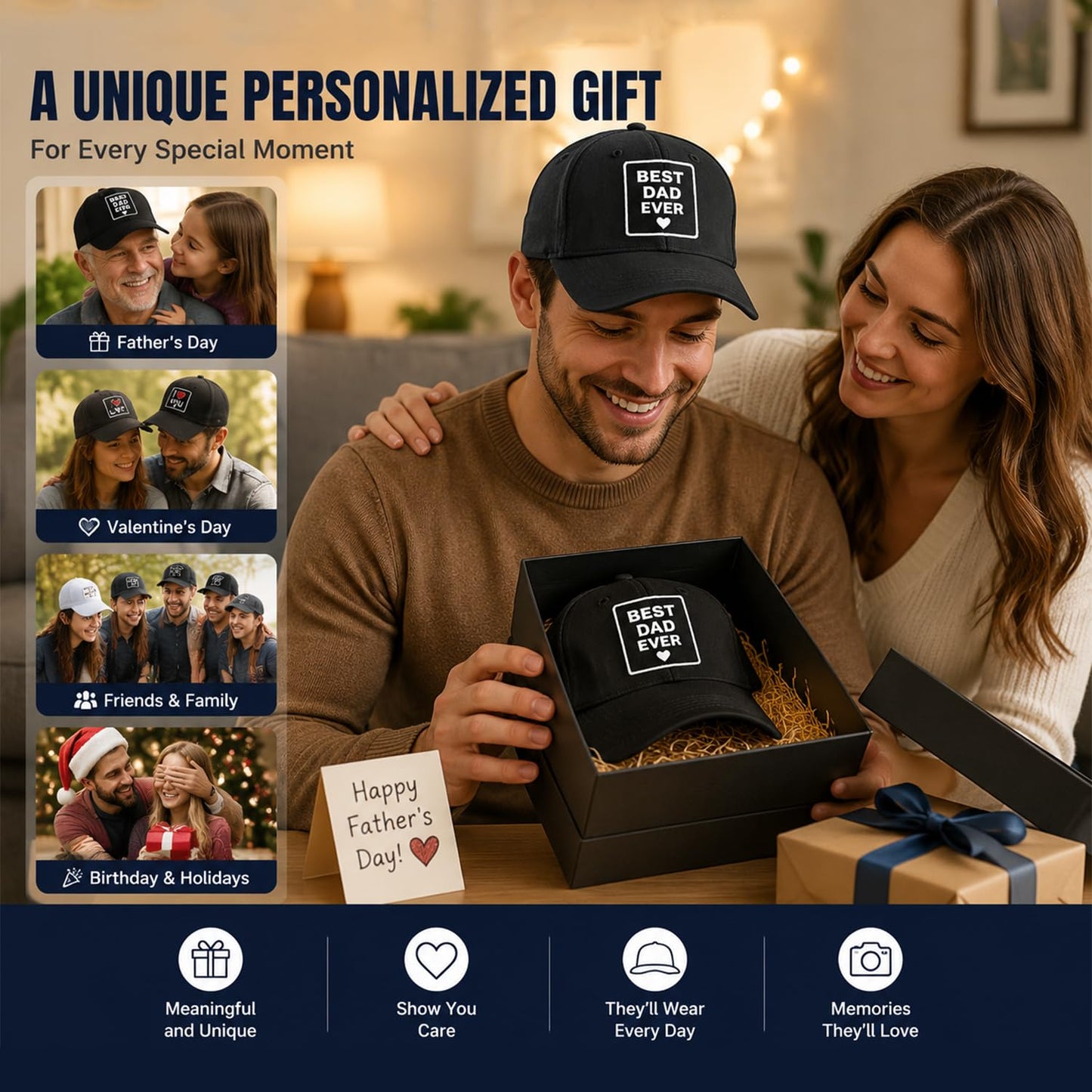 Custom Your Own Picture Text Logo Unisex Personalized Plain Adjustable Hat Baseball Cap