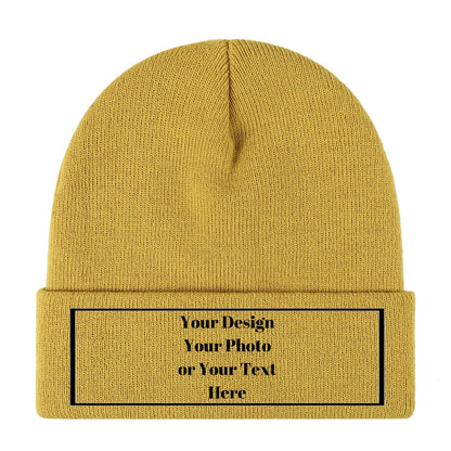 Personalized Unisex Beanies for Men Women Custom Beanie Winter Knitted Caps Hat
