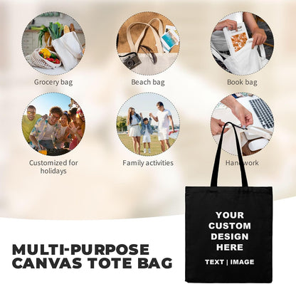 ZMvise Blank Canvas Tote Bag Reusable Grocery Handbag for DIY