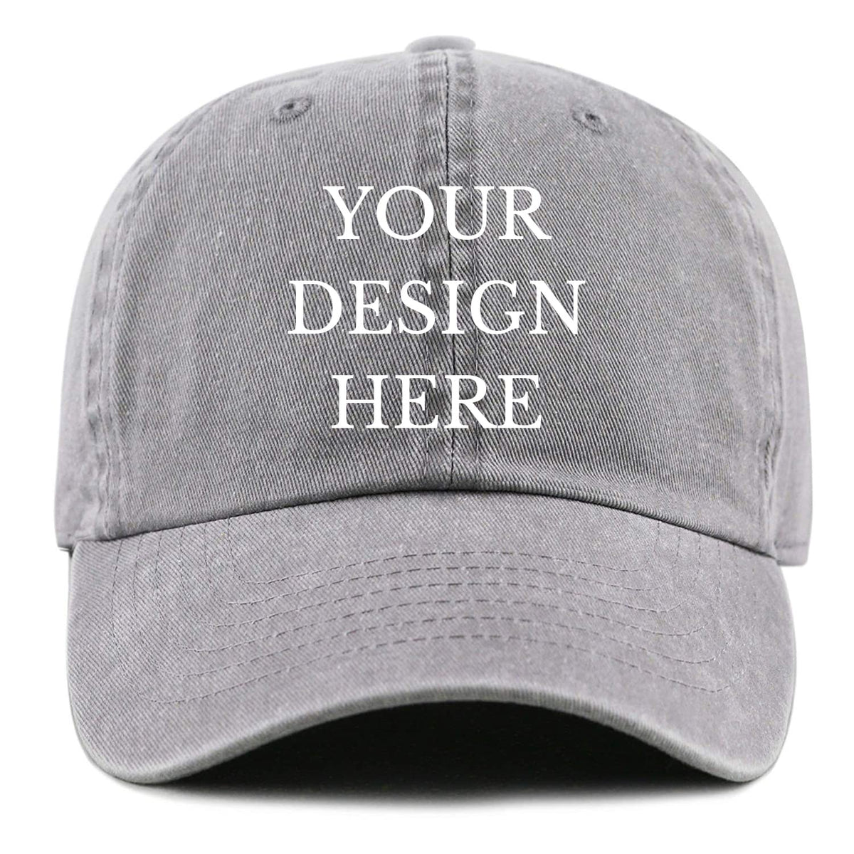 Custom Your Picture Text Logo Vintage Washed Personalized Unisex Adjustable Denim Hat Baseball Cap