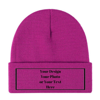 Personalized Unisex Beanies for Men Women Custom Beanie Winter Knitted Caps Hat