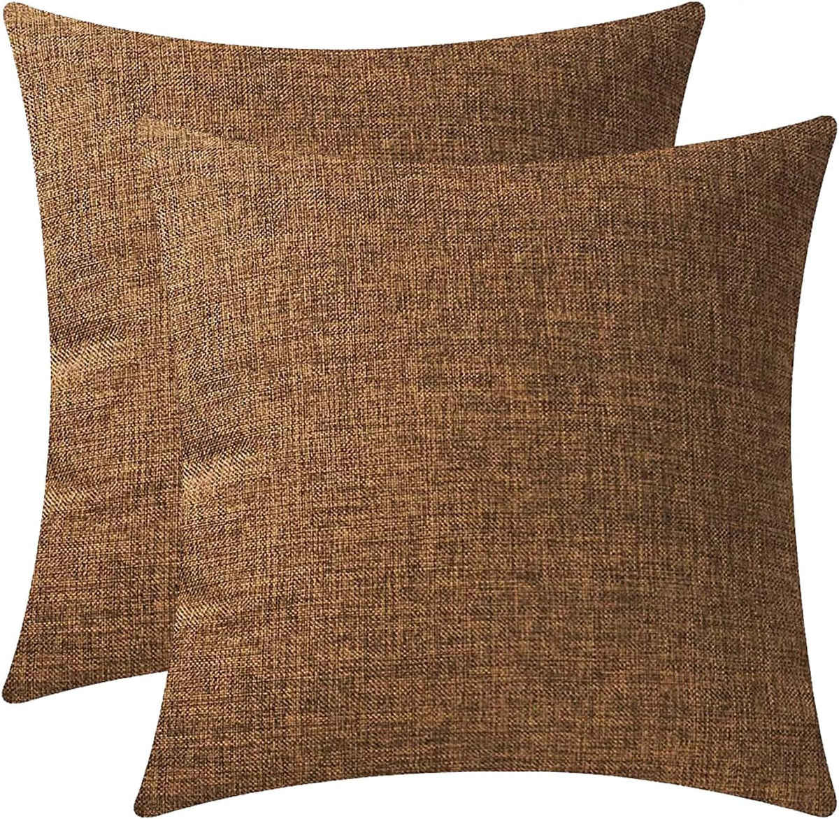 Decorative Linen Throw Pillow Covers Couch Bench Cushion Cover Outdoor Pillowcases with Zipper 22x22 Inches Set of 2
