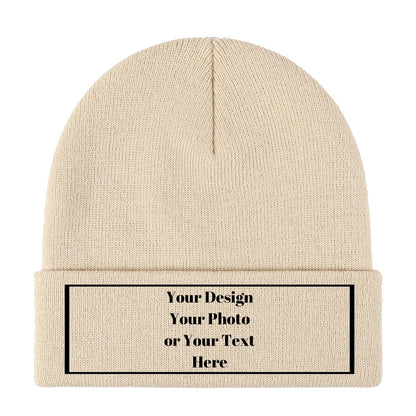 Personalized Unisex Beanies for Men Women Custom Beanie Winter Knitted Caps Hat