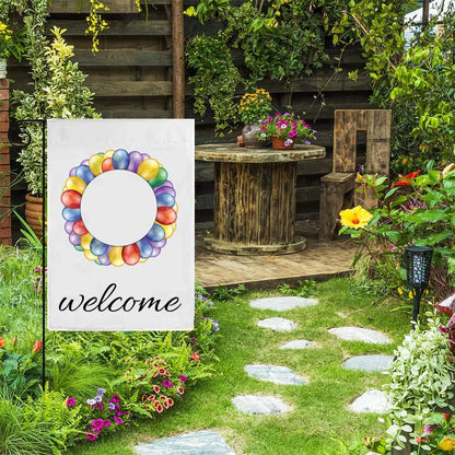 Sublimation Blank Garden Flag DIY Heat Transfer Welcome Banners for Indoor Outdoor Courtyard Decoration 1 pcs